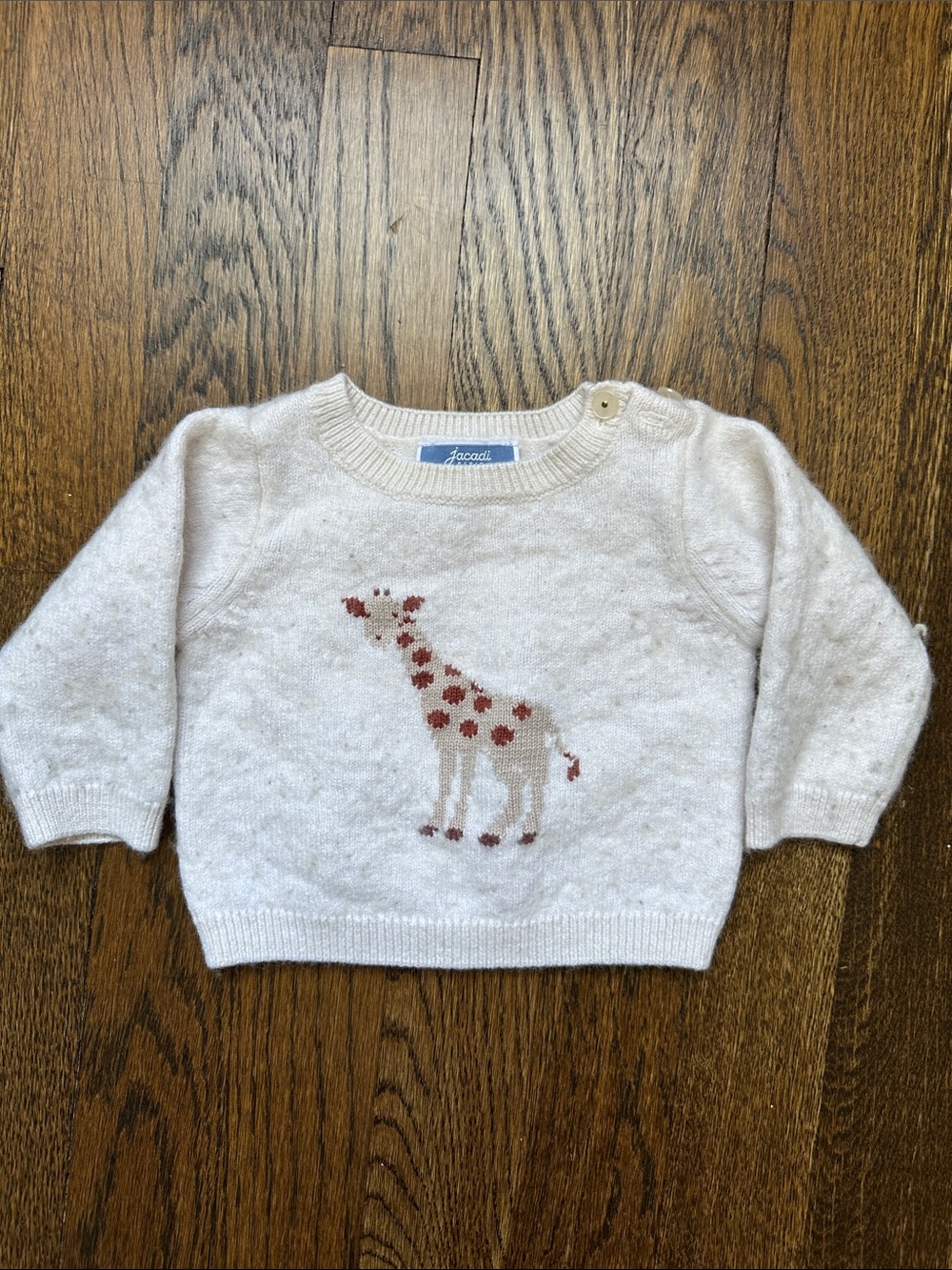 Jacadi Cream giraffe Sweater